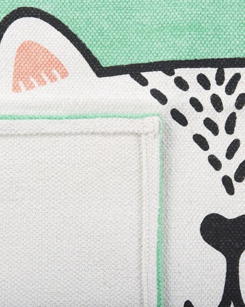 Dywan dziecięcy bawełniany koci wzór 60 x 90 cm zielony HOWRAH