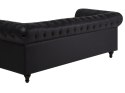 Komplet wypoczynkowy ekoskóra 4-osobowy duży czarny CHESTERFIELD Lumarko!
