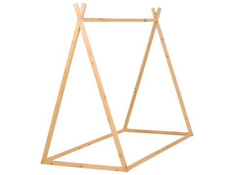 Łóżko dziecięce domek drewniane 90 x 200 cm jasne SAURAT