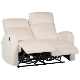 Sofa 2-osobowa welurowa z elektryczną funkcją relaksu biała VERDAL Lumarko!