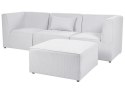 Sofa modułowa 3-osobowa z otomaną sztruksowa złamana biel LEMVIG Lumarko!