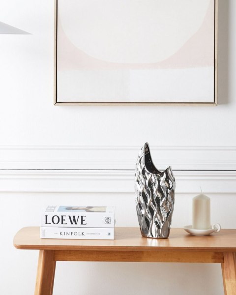 Wazon dekoracyjny HALUZA Kamionka 35 cm Srebrny