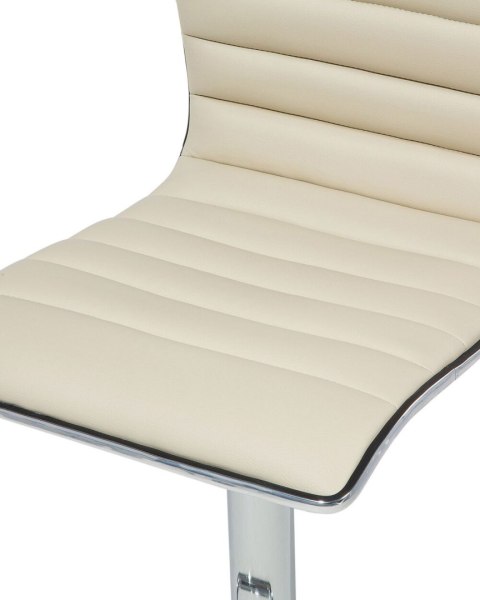 Zestaw 2 krzeseł barowych LUCERNE Ekoskóra Obrotowy Jasnobeżowy