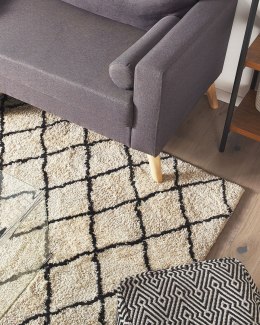 Dywan 200 x 200 cm beżowo-czarny MIDYAT Lumarko!
