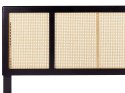 Łóżko LED Rattan AURAY 160 x 200 cm Czarny