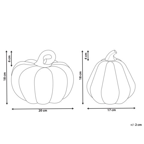 Zestaw 2 figurek dekoracyjnych Dynia CHALKIDA Pomarańczowy