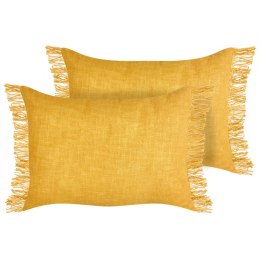 Zestaw 2 poduszek dekoracyjnych MABA Bawełna 50 x 35 cm Żółty Jednolity Lumarko!