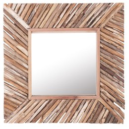 Lustro ścienne KANAB 60 cm 60 cm Drewno Brązowy Lumarko!