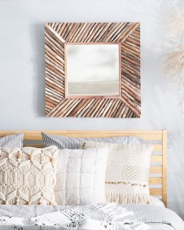 Lustro ścienne KANAB 60 cm 60 cm Drewno Brązowy Lumarko!