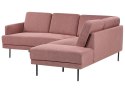 Narożnik 4-osobowy lewostronny różowy brąz BREDA