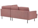 Narożnik 4-osobowy lewostronny różowy brąz BREDA