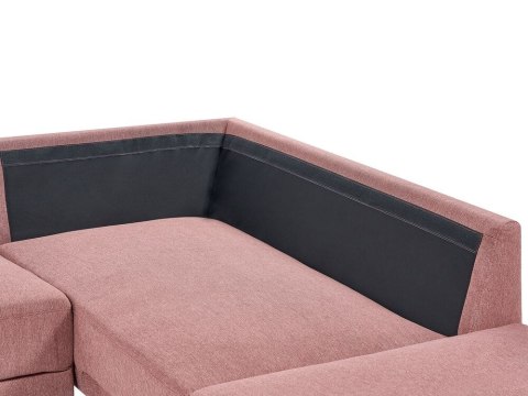 Narożnik 4-osobowy lewostronny różowy brąz BREDA