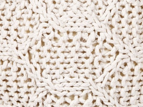 Puf makrama 50 x 35 cm beżowy TRIMAN