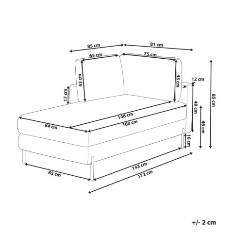 Szezlong prawostronny jasnobeżowy REBAIS