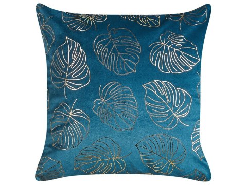 Zestaw 2 poduszek dekoracyjnych DELICIOSA Welur 45 x 45 cm Niebieski Wzór roślinny