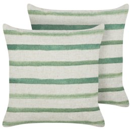Zestaw 2 poduszek dekoracyjnych KAFRA 45 x 45 cm Zielony W paski Lumarko!