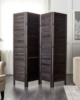 4-panelowy parawan pokojowy AVENES Ciemnobrązowy 163 cm 170 cm Lumarko!