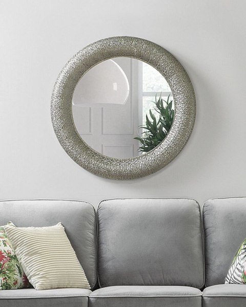 Lustro ścienne CHANNAY 80 cm 80 cm Metal Srebrny