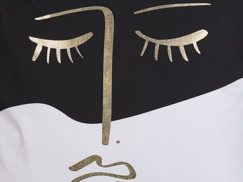 Poduszka dekoracyjna ABELIA Bawełna 45 x 45 cm Czarny/ biały Wzór abstrakcyjny