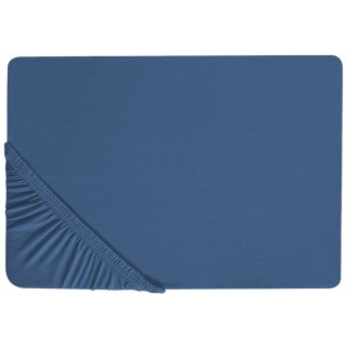 Prześcieradło z gumką JANBU Bawełna 160x200 cm Granatowy
