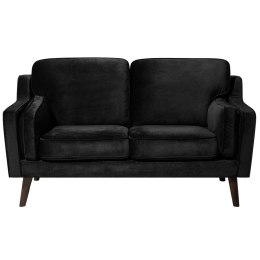 Sofa 2-osobowa welurowa czarna LOKKA Lumarko!