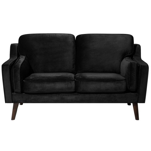 Sofa 2-osobowa welurowa czarna LOKKA Lumarko!