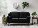 Sofa 2-osobowa welurowa czarna LOKKA Lumarko!