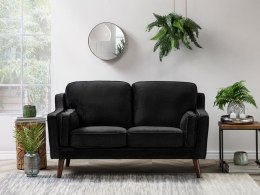 Sofa 2-osobowa welurowa czarna LOKKA Lumarko!