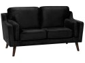 Sofa 2-osobowa welurowa czarna LOKKA Lumarko!