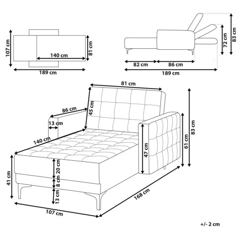 Szezlong szary ABERDEEN