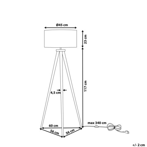 Lampa podłogowa NITRA Drewno Szary