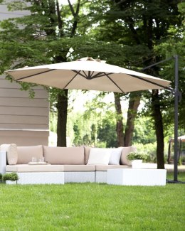 Parasol ogrodowy ⌀ 300 cm jasnobeżowy SAVONA Lumarko!