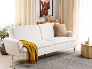 Sofa rozkładana welurowa złamana biel VETTRE