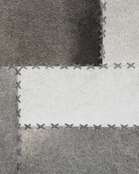 Dywan patchwork skórzany brązowoszary 140 x 200 cm PERVARI