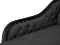 Szezlong welurowy prawostronny czarny NIMES
