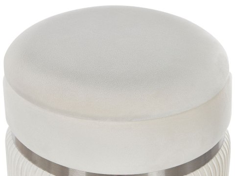 Zestaw 2 welurowych pufów ze schowkiem złamana biel CAMDENTON