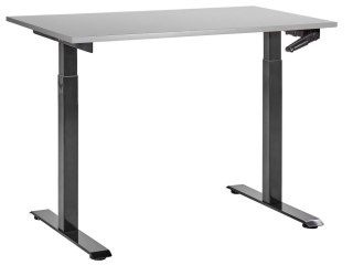 Biurko regulowane manualnie 120 x 72 cm szaro-czarne DESTINES