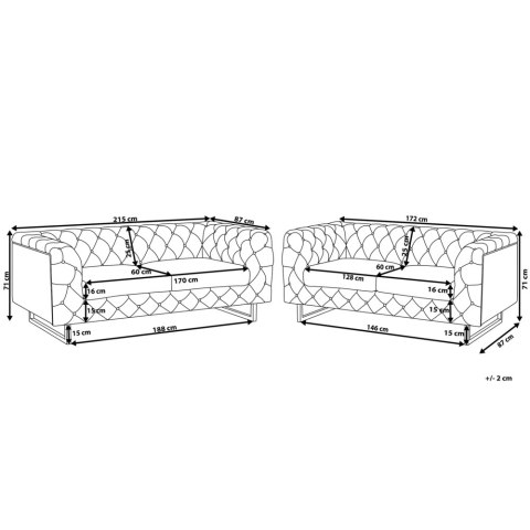 Komplet wypoczynkowy 5-osobowy szary VISSLAND