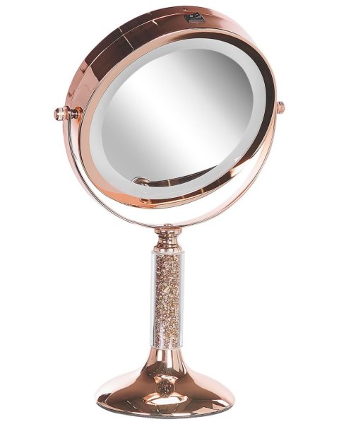 Lusterko kosmetyczne LED BAIXAS Różowe złoto