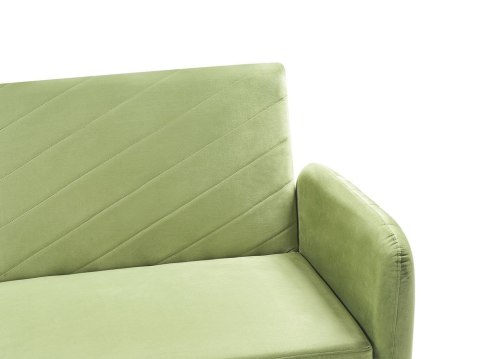 Sofa rozkładana welurowa oliwkowa SENJA