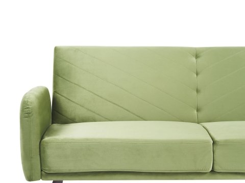 Sofa rozkładana welurowa oliwkowa SENJA