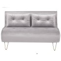 Sofa welurowa rozkładana 2-osobowa szara VESTFOLD Lumarko!