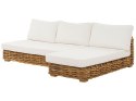 Zestaw ogrodowy ze stolikiem dla 4 osób VARALLO Lewostronny Modułowy Rattan Naturalny Lumarko!