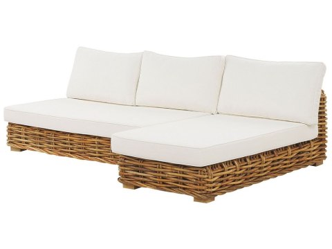 Zestaw ogrodowy ze stolikiem dla 4 osób VARALLO Lewostronny Modułowy Rattan Naturalny