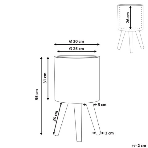 Doniczka na nóżkach MILINA Ceramika 30 cm Beżowy