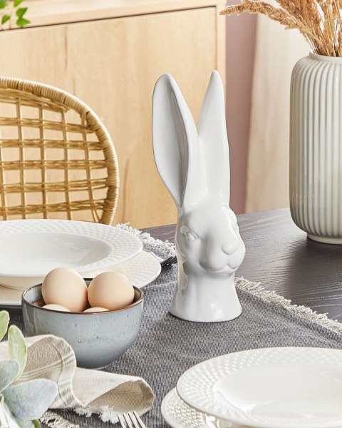 Figurka dekoracyjna Królik GUERANDE Ceramika Biały