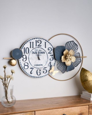 Zegar ścienny BERKERIUM 90 cm Metal Niebieski