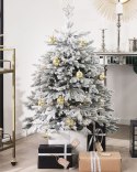 Ośnieżona sztuczna choinka 120 cm biała FORAKER Lumarko!