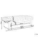 Sofa 3-osobowa patchworkowa fioletowa CHESTERFIELD Lumarko!
