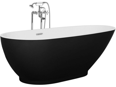 Wanna wolnostojąca 173 x 82 cm czarno-biała GUIANA